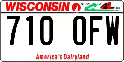 WI license plate 710OFW