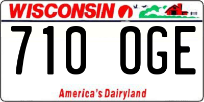 WI license plate 710OGE
