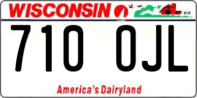 WI license plate 710OJL