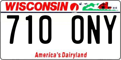 WI license plate 710ONY