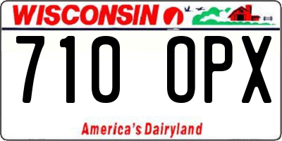 WI license plate 710OPX