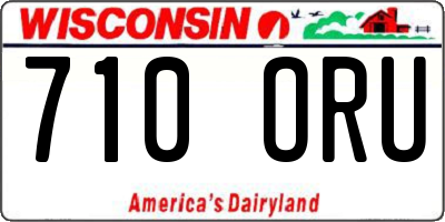WI license plate 710ORU