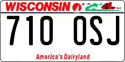 WI license plate 710OSJ