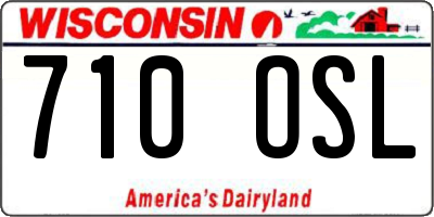 WI license plate 710OSL