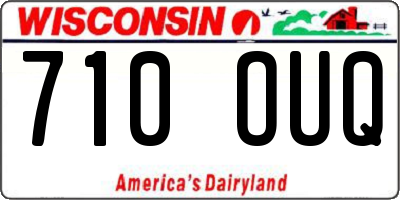 WI license plate 710OUQ