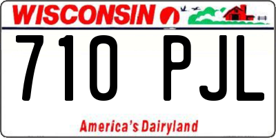 WI license plate 710PJL