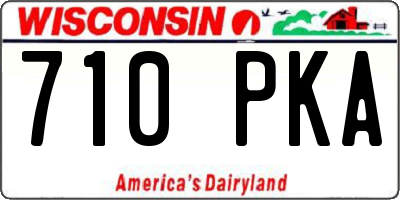 WI license plate 710PKA