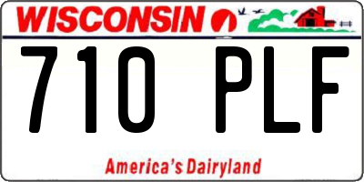 WI license plate 710PLF