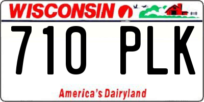 WI license plate 710PLK