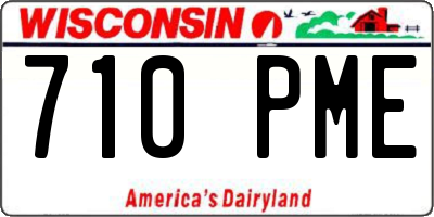 WI license plate 710PME