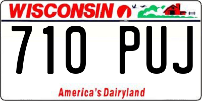 WI license plate 710PUJ