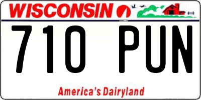 WI license plate 710PUN