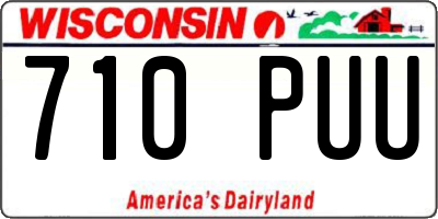WI license plate 710PUU
