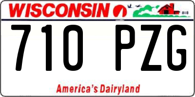 WI license plate 710PZG