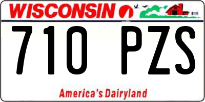 WI license plate 710PZS