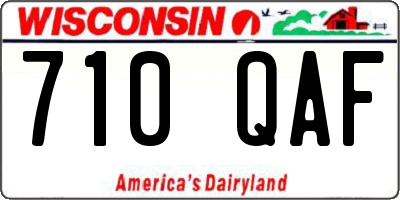 WI license plate 710QAF