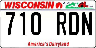 WI license plate 710RDN