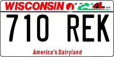 WI license plate 710REK