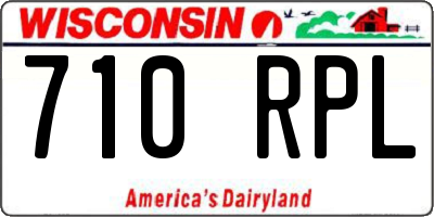 WI license plate 710RPL