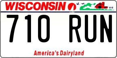 WI license plate 710RUN