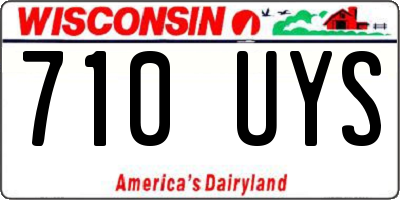 WI license plate 710UYS