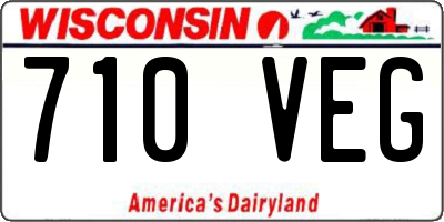 WI license plate 710VEG
