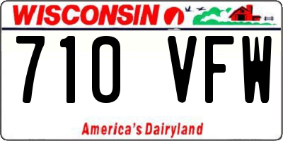 WI license plate 710VFW
