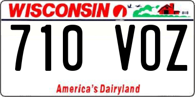 WI license plate 710VOZ