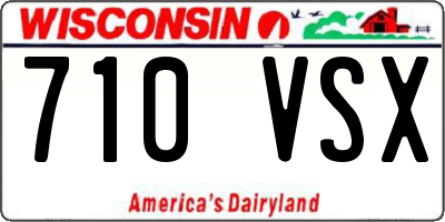 WI license plate 710VSX