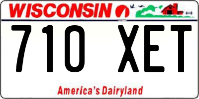 WI license plate 710XET