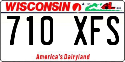 WI license plate 710XFS
