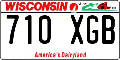 WI license plate 710XGB