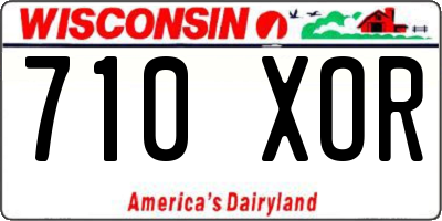 WI license plate 710XOR