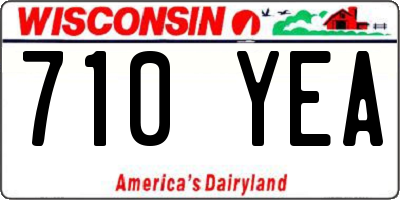 WI license plate 710YEA