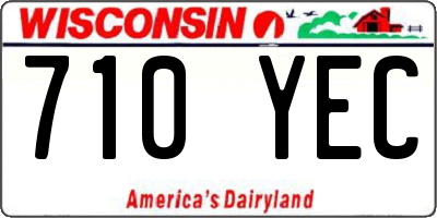 WI license plate 710YEC