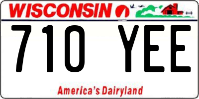 WI license plate 710YEE