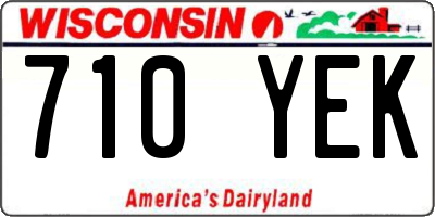 WI license plate 710YEK