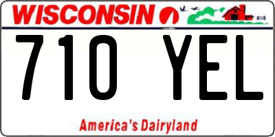 WI license plate 710YEL