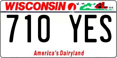 WI license plate 710YES