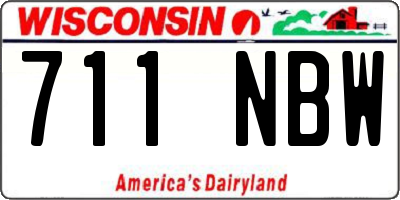 WI license plate 711NBW