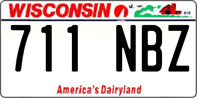 WI license plate 711NBZ
