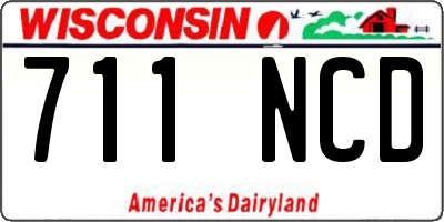 WI license plate 711NCD