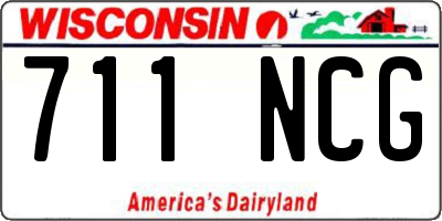 WI license plate 711NCG