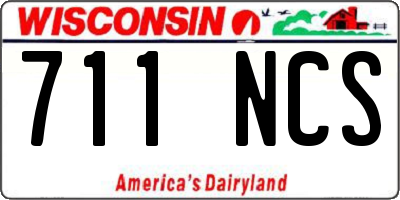 WI license plate 711NCS