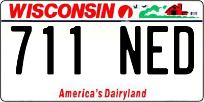 WI license plate 711NED