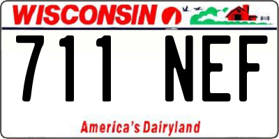WI license plate 711NEF
