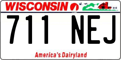 WI license plate 711NEJ