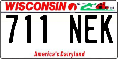 WI license plate 711NEK
