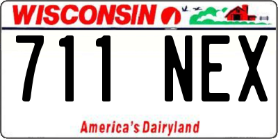 WI license plate 711NEX