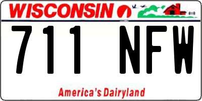 WI license plate 711NFW